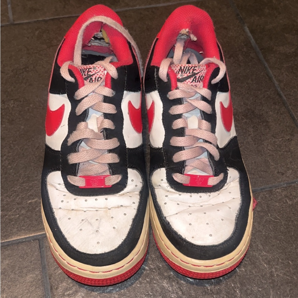 Nike Air Force 1 Black and Red Sneakers